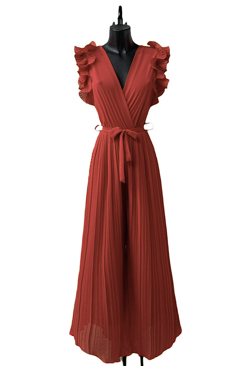 Wholesaler Elle Style - RACHEL jumpsuit, frowned handle, pleated with long viscose lining
