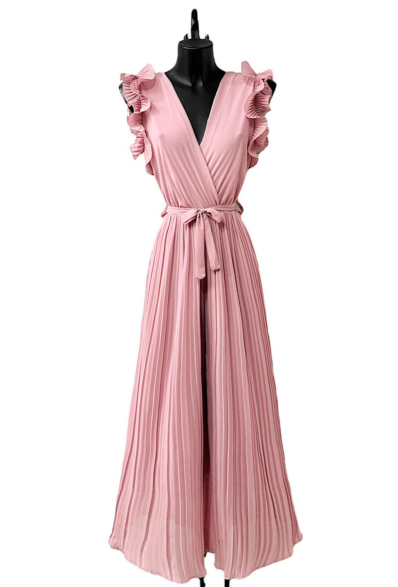 Wholesaler Elle Style - RACHEL jumpsuit, frowned handle, pleated with long viscose lining