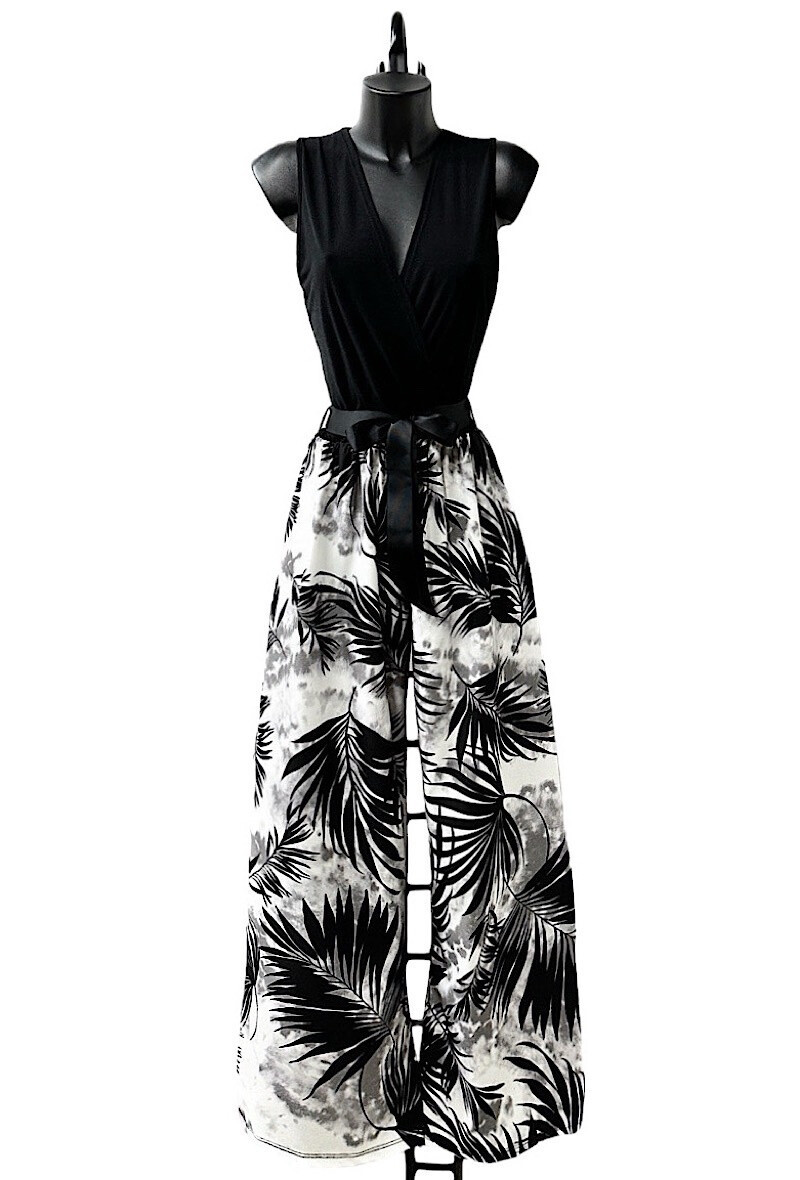 Wholesaler Elle Style - Printed LIMEI jumpsuit, fluid and chic wide pants.