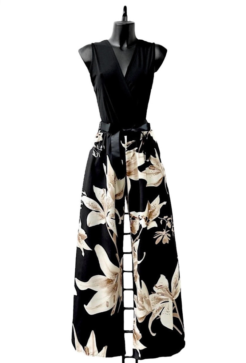 Wholesaler Elle Style - Printed LIMEI jumpsuit, fluid and chic wide pants.