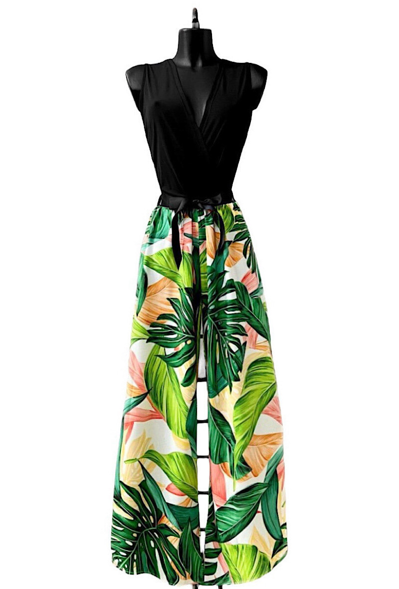 Grossiste Elle Style - Combinaison LIMEI imprimé, pantalon large fluide et chic.