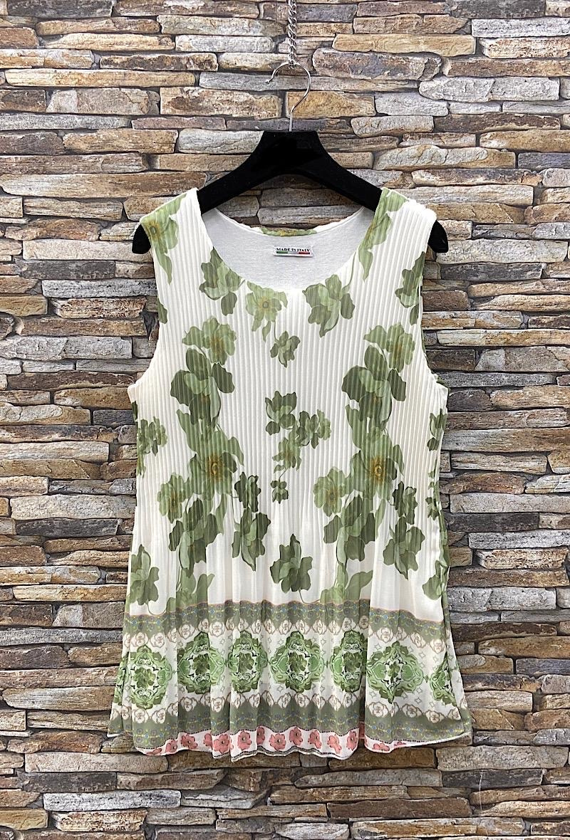 Grossista Elle Style - Blusa ZIERA plissettata, stampata con fodera in viscosa