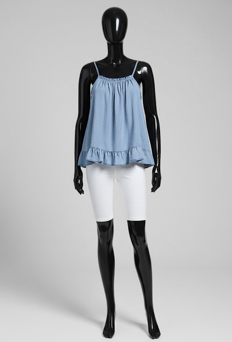 Mayorista Elle Style - Top de mezclilla ELEY en MATERIAL LYOCELL con elástico, elegante y a la moda