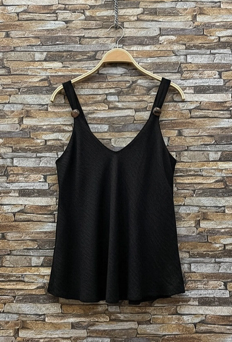Grossiste Elle Style - Débardeur MELODIE en viscose très fluide avec perles/charms marron. BOHEME CHIC et TENDANCE.