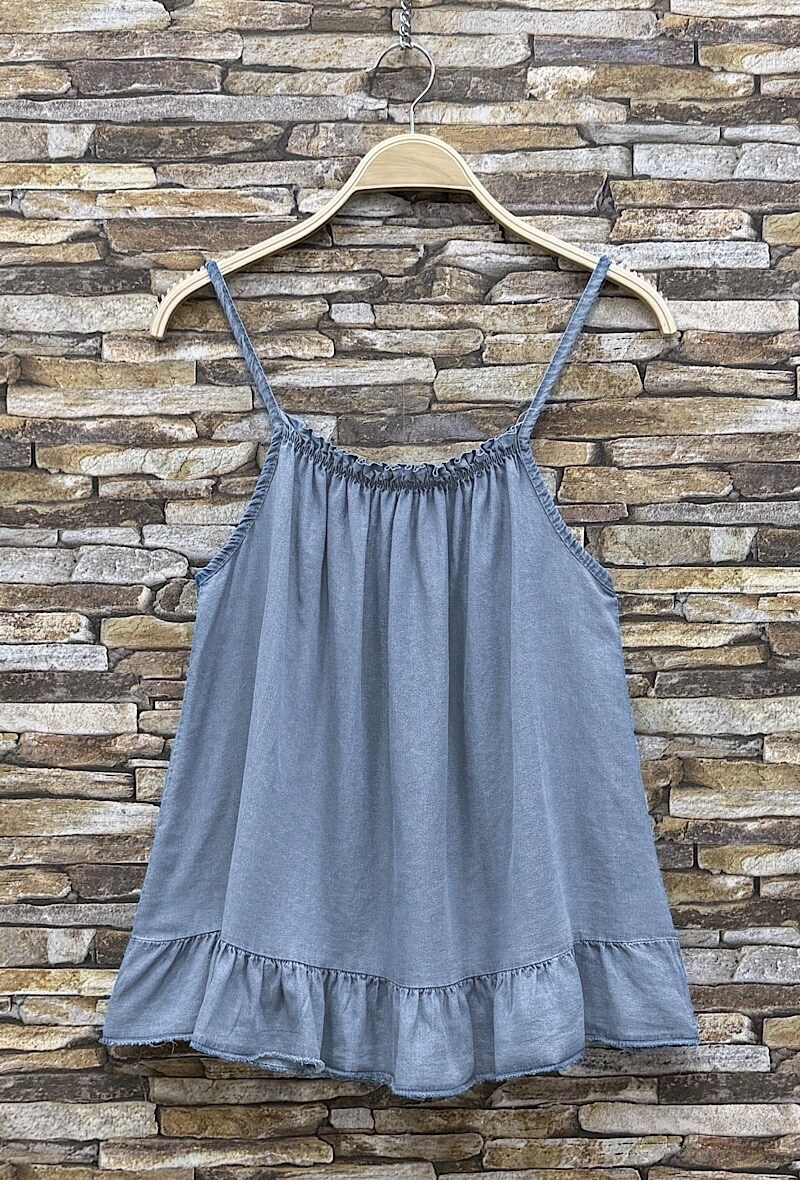 Großhändler Elle Style - ELEY Jeans-Top aus LYOCELL-MATERIAL mit Gummizug, schick und modisch