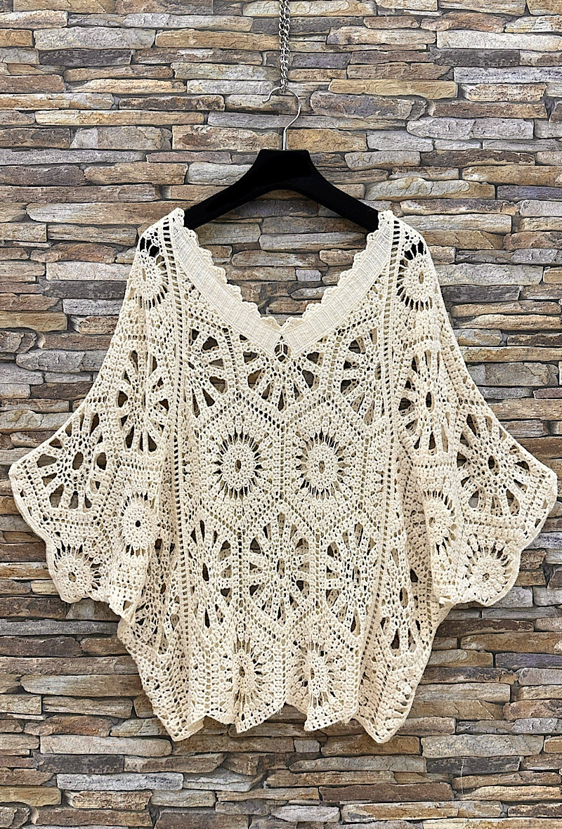 Mayorista Elle Style - Top HENA en crochet de algodón, bohemio chic y romántico.