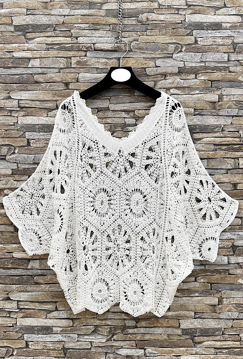 Grossiste Elle Style - Haut HENA en crochet coton, bohème chic et romantique