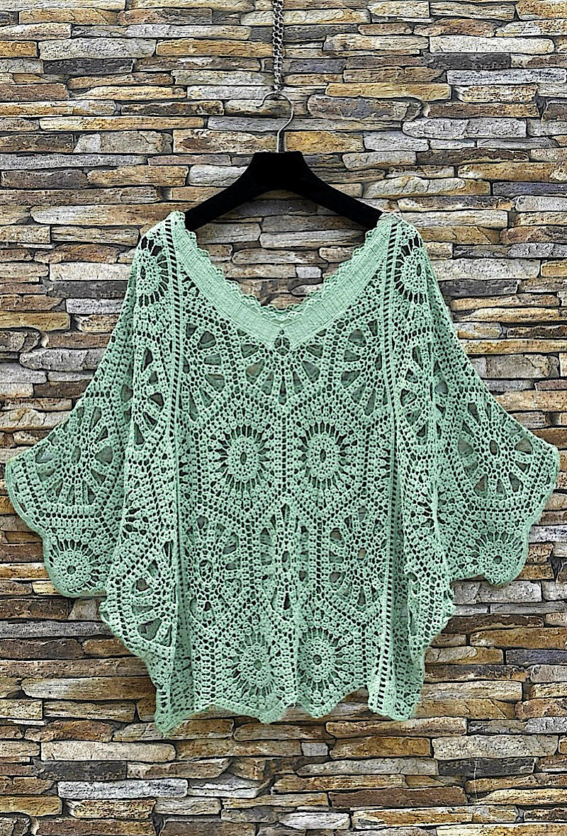 Großhändler Elle Style - HENA Baumwoll-Häkeloberteil, boho-chic und romantisch