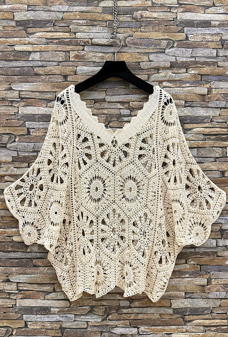 Grossiste Elle Style - Haut HENA en crochet coton, bohème chic et romantique