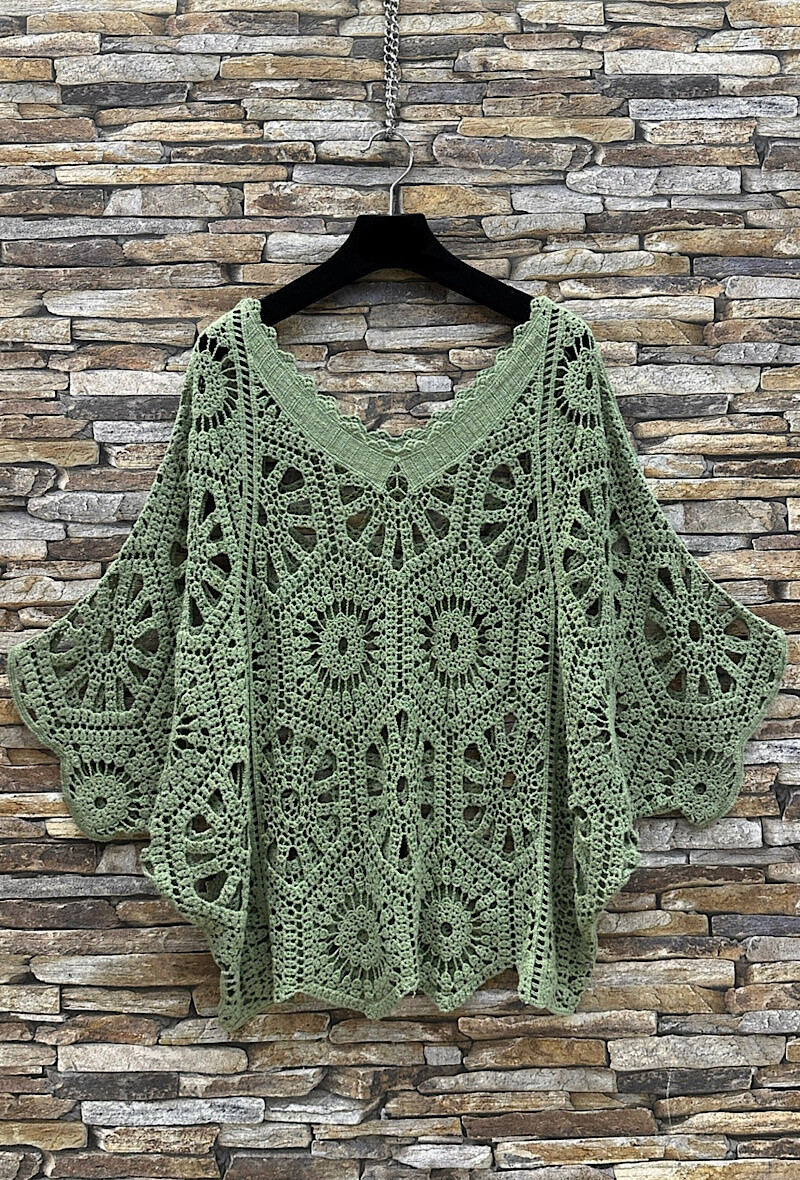 Grossista Elle Style - Top HENA in cotone lavorato all'uncinetto, stile bohémien-chic e romantico