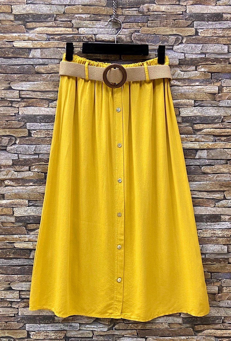 Wholesaler Elle Style - LALY skirt, fluid viscose with button and bohemian belt