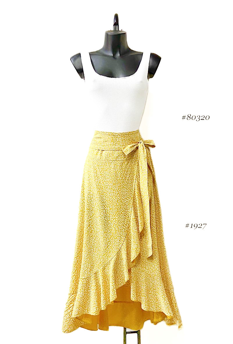 Wholesaler Elle Style - TALIA Flowing ruffled skirt with flower print in viscose