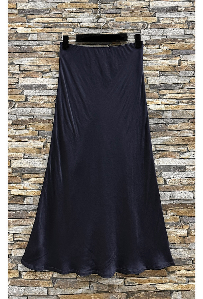 Grossiste Elle Style - Jupe OCTAVE fluide et romantique, effet soie satiné, en viscose très soyeux
