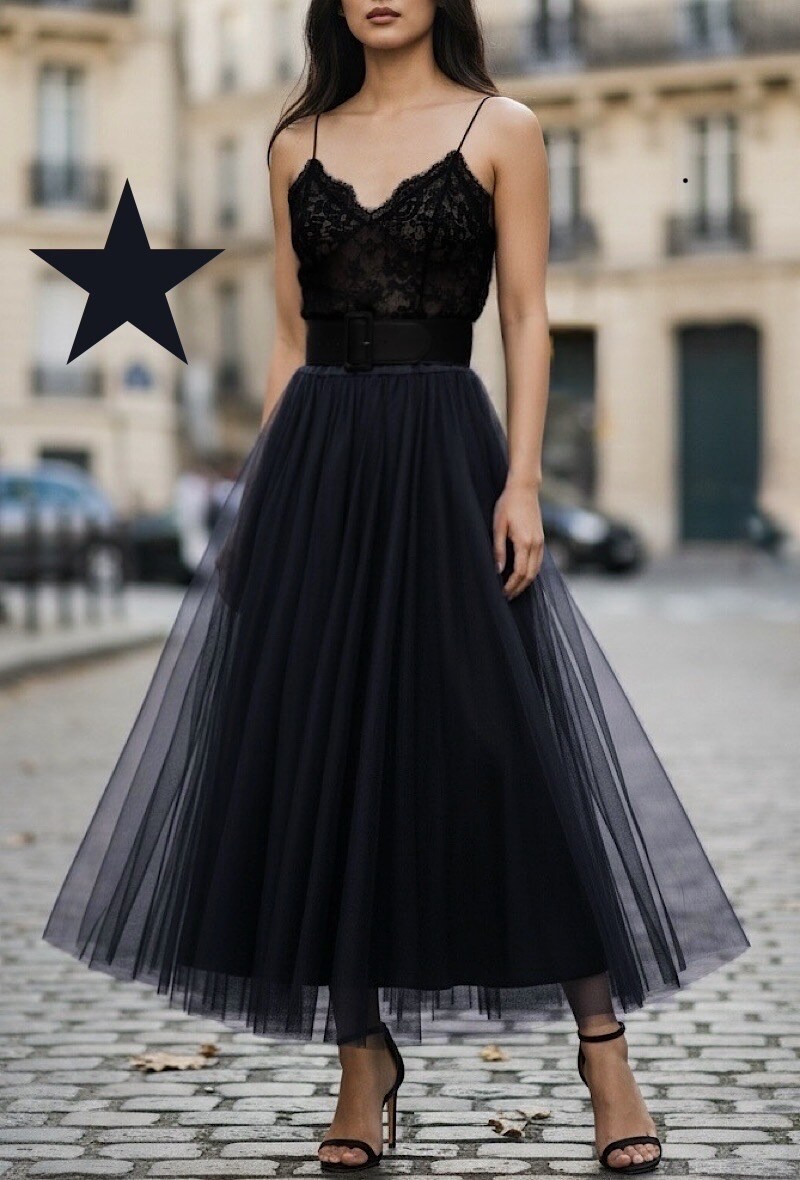 Grossiste Elle Style - Jupe TULIPA en tulle avec doublure en viscose