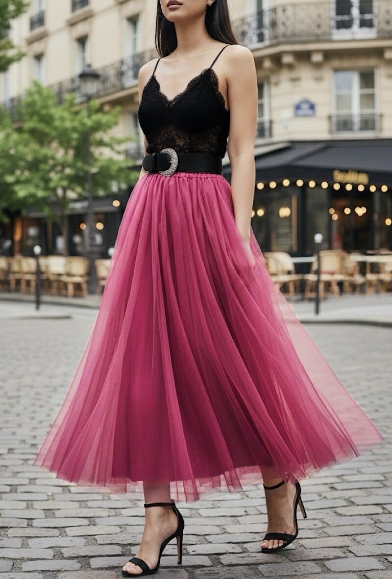 Grossiste Elle Style - Jupe TULIPA en tulle avec doublure en viscose