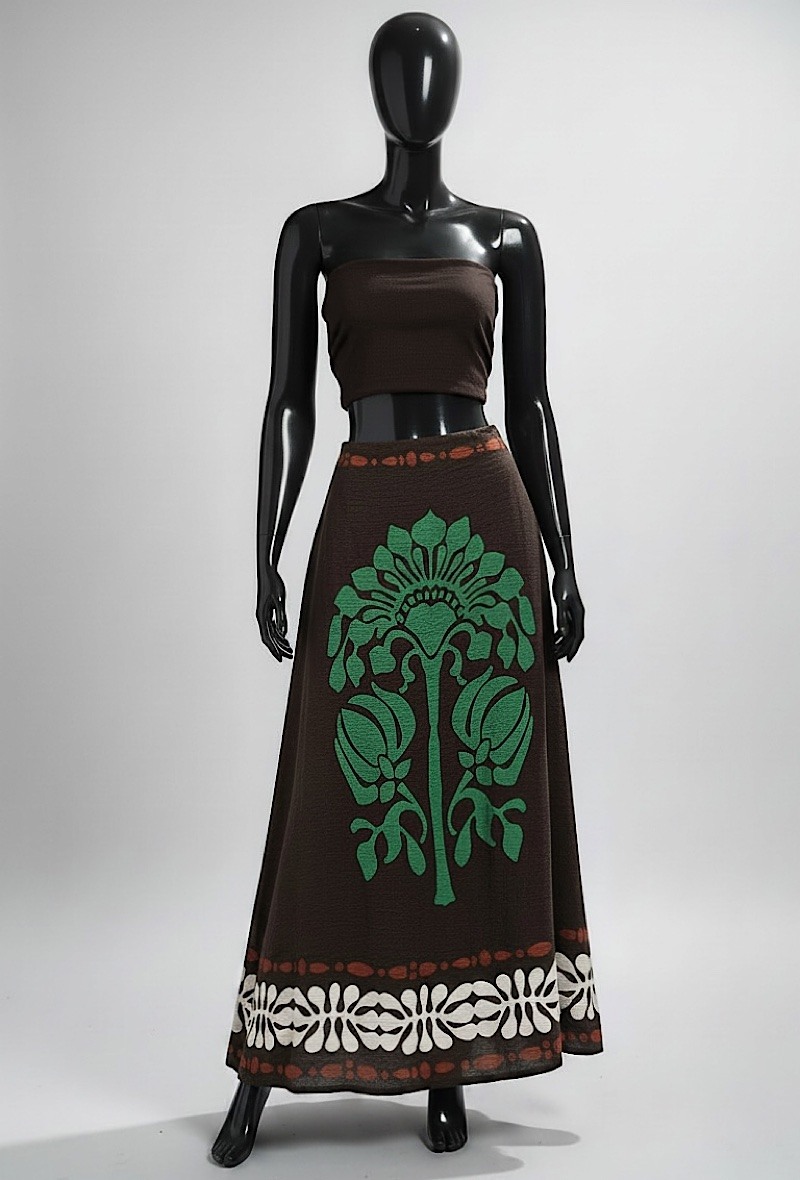 Grossiste Elle Style - Jupe LATINO en viscose fluide avec imprimé et élastique au dos. BOHEME CHIC et TENDANCE.