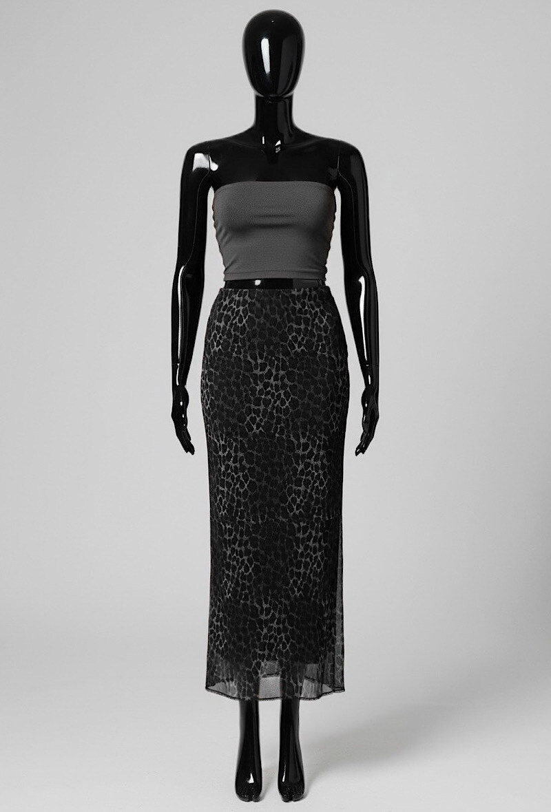 Mayorista Elle Style - Falda CANDIDE estampada en gasa, muy elegante y a la moda con forro de viscosa