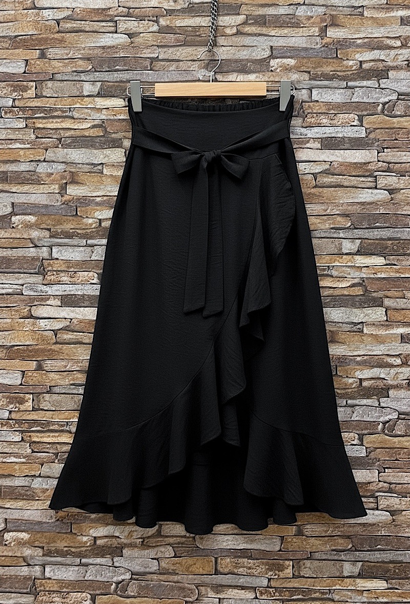 Mayorista Elle Style - Falda TALIA de viscosa muy fluida con cintura elástica. BOHEMIO CHIC y A LA MODA.