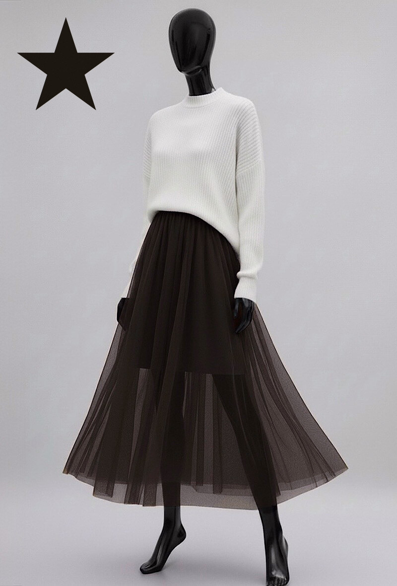 Grossiste Elle Style - Jupe TULIPE en tulle avec doublure courte en viscose
