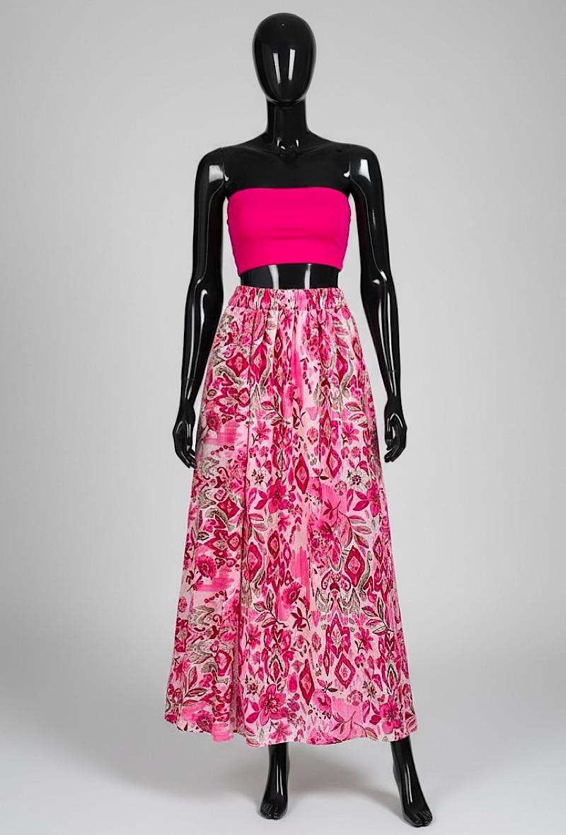 Mayorista Elle Style - Falda LATINA con abertura frontal, muy fluida, completamente forrada en viscosa.