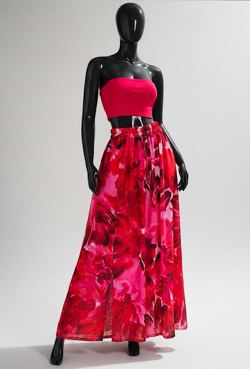 Mayorista Elle Style - Falda LATINA con abertura frontal, muy fluida, completamente forrada en viscosa.