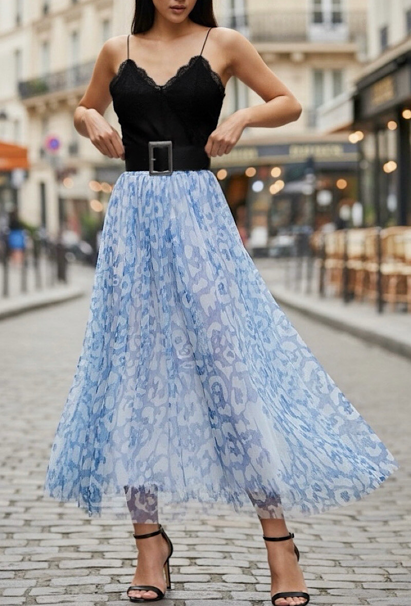 Mayorista Elle Style - Falda ARIANA de tul muy fluido con forro de viscosa.