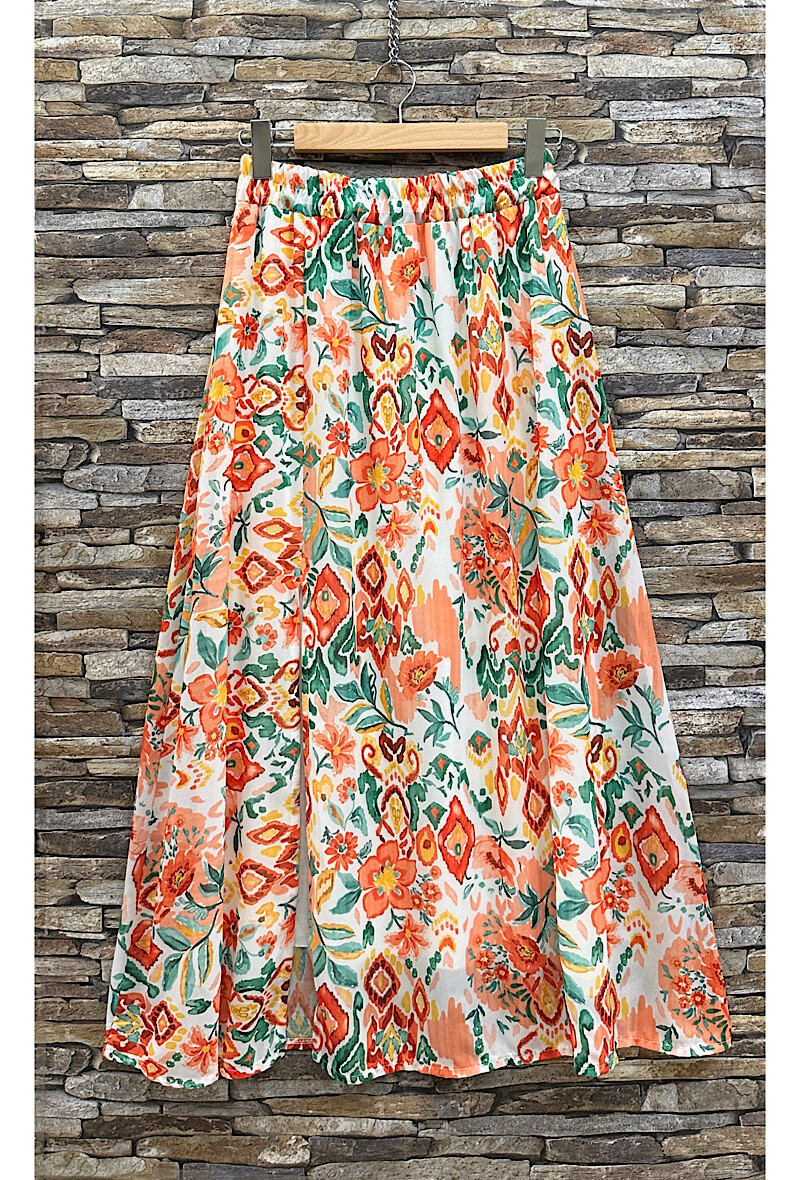 Wholesaler Elle Style - LATINA skirt with front slit, very fluid, completely lined in viscose.