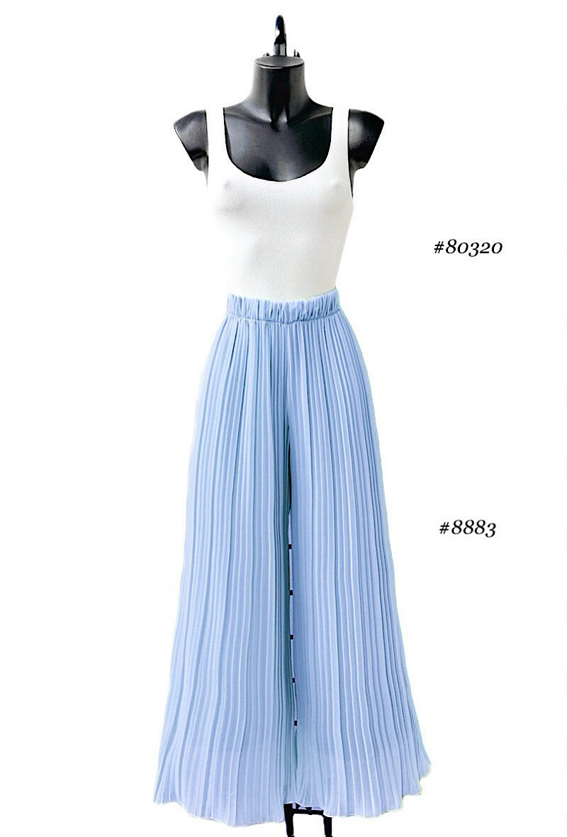 Mayorista Elle Style - Pantalón ALMA muy fluido, plisado y estampado con forro de viscosa LONGUE.