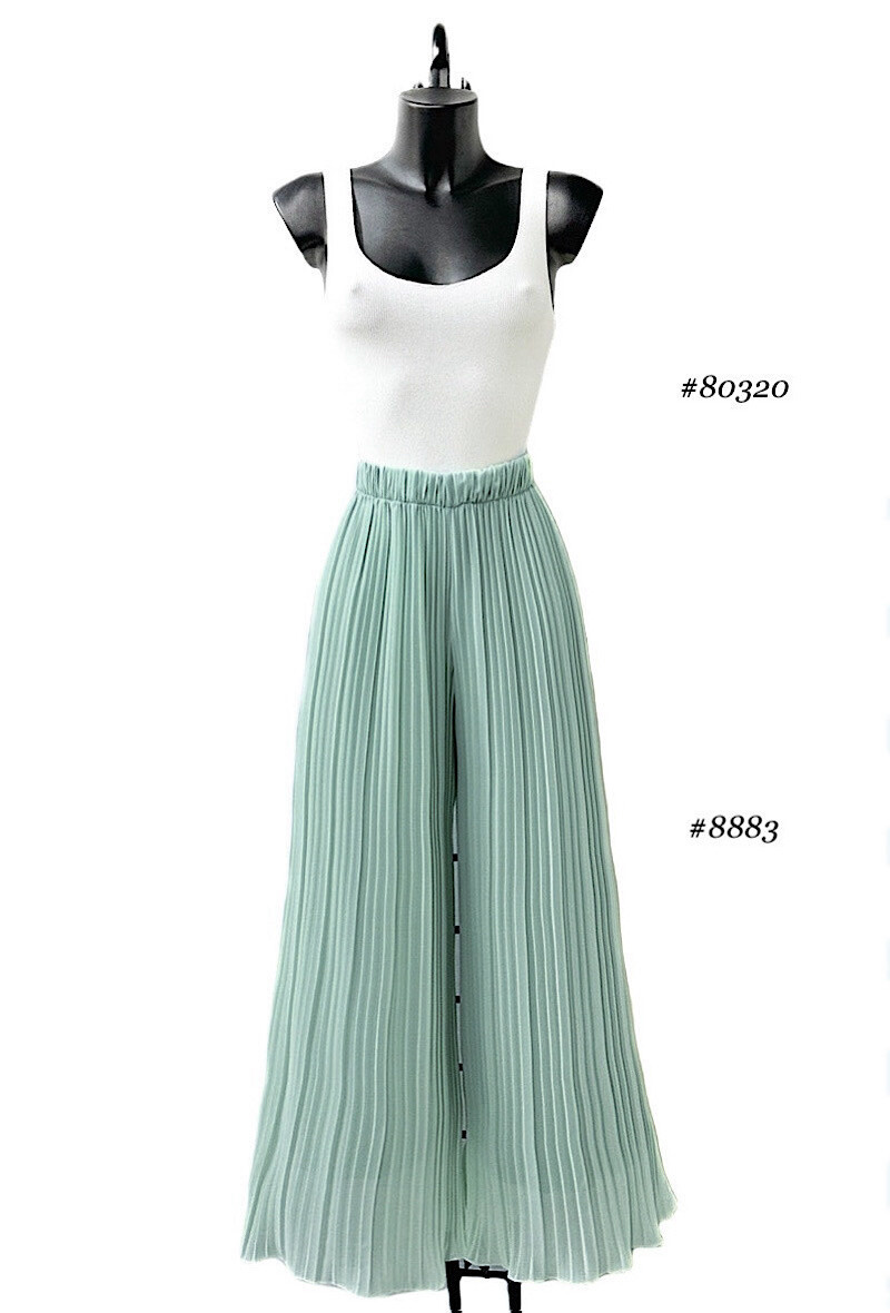 Grossiste Elle Style - Pantalon ALMA plissée très fluide, imprimé avec doublure LONGUE en viscose.