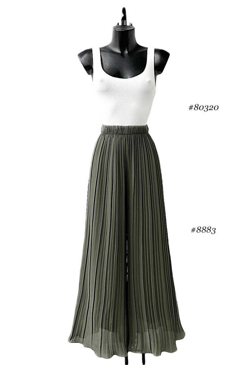 Grossiste Elle Style - Pantalon ALMA plissée très fluide, imprimé avec doublure LONGUE en viscose.