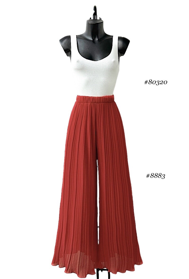 Wholesaler Elle Style - Very fluid pleated ALMA pants, printed with LONG viscose lining.