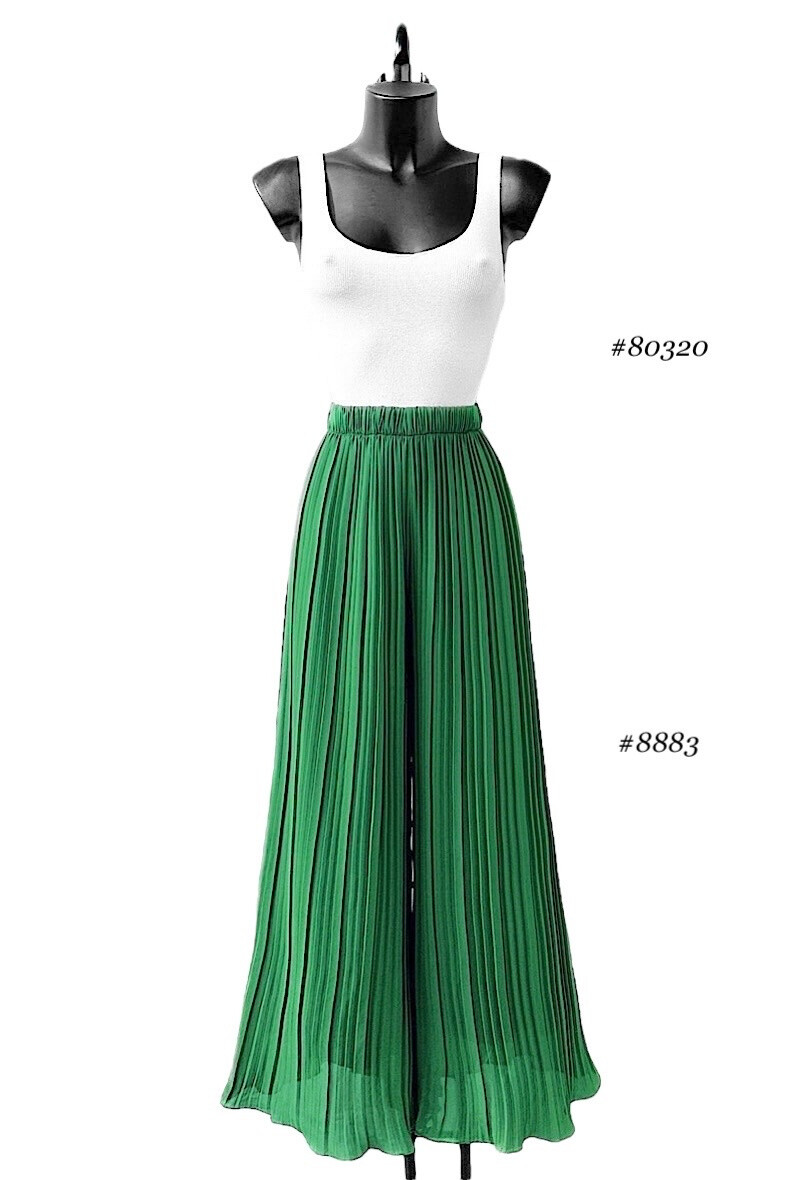 Mayorista Elle Style - Pantalón ALMA muy fluido, plisado y estampado con forro de viscosa LONGUE.