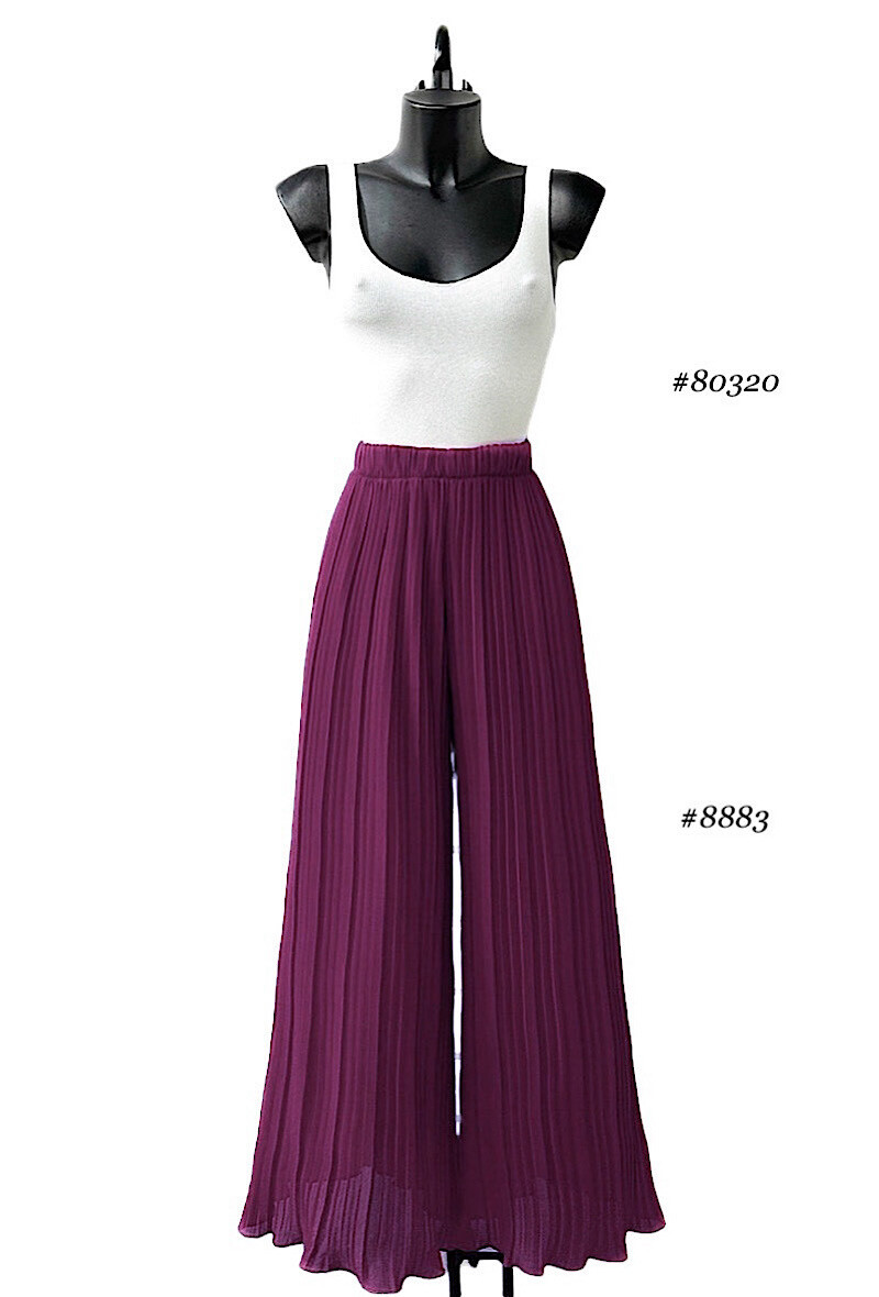 Grossista Elle Style - Pantaloni ALMA plissettati molto fluidi, stampati con fodera LUNGA in viscosa.