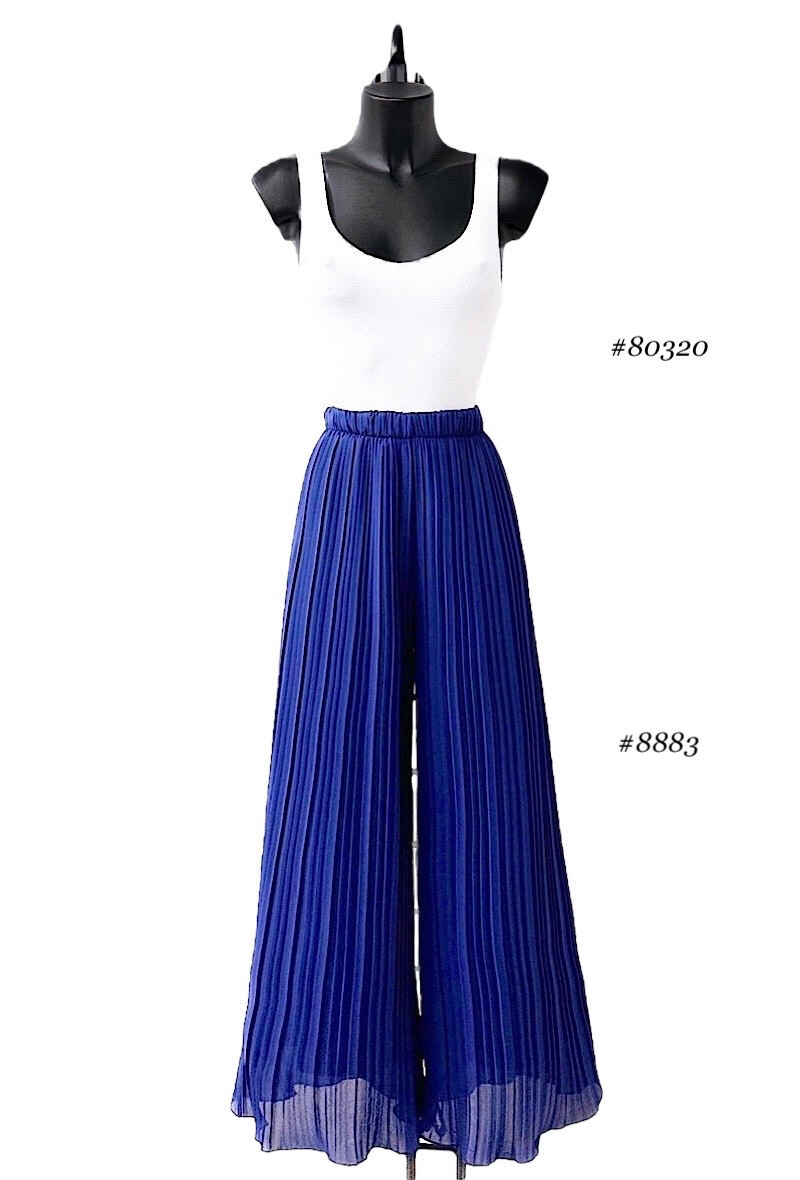 Wholesaler Elle Style - Very fluid pleated ALMA pants, printed with LONG viscose lining.