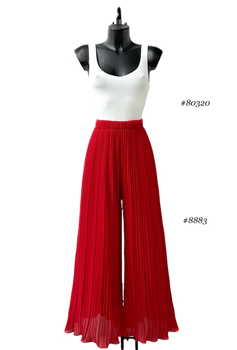 Grossiste Elle Style - Pantalon ALMA plissée très fluide, imprimé avec doublure LONGUE en viscose.