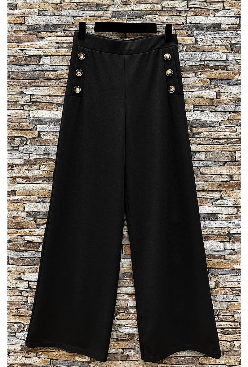 Grossiste Elle Style - Pantalon NEYLA large avec boutons. élastique à la taille. chic et tendance