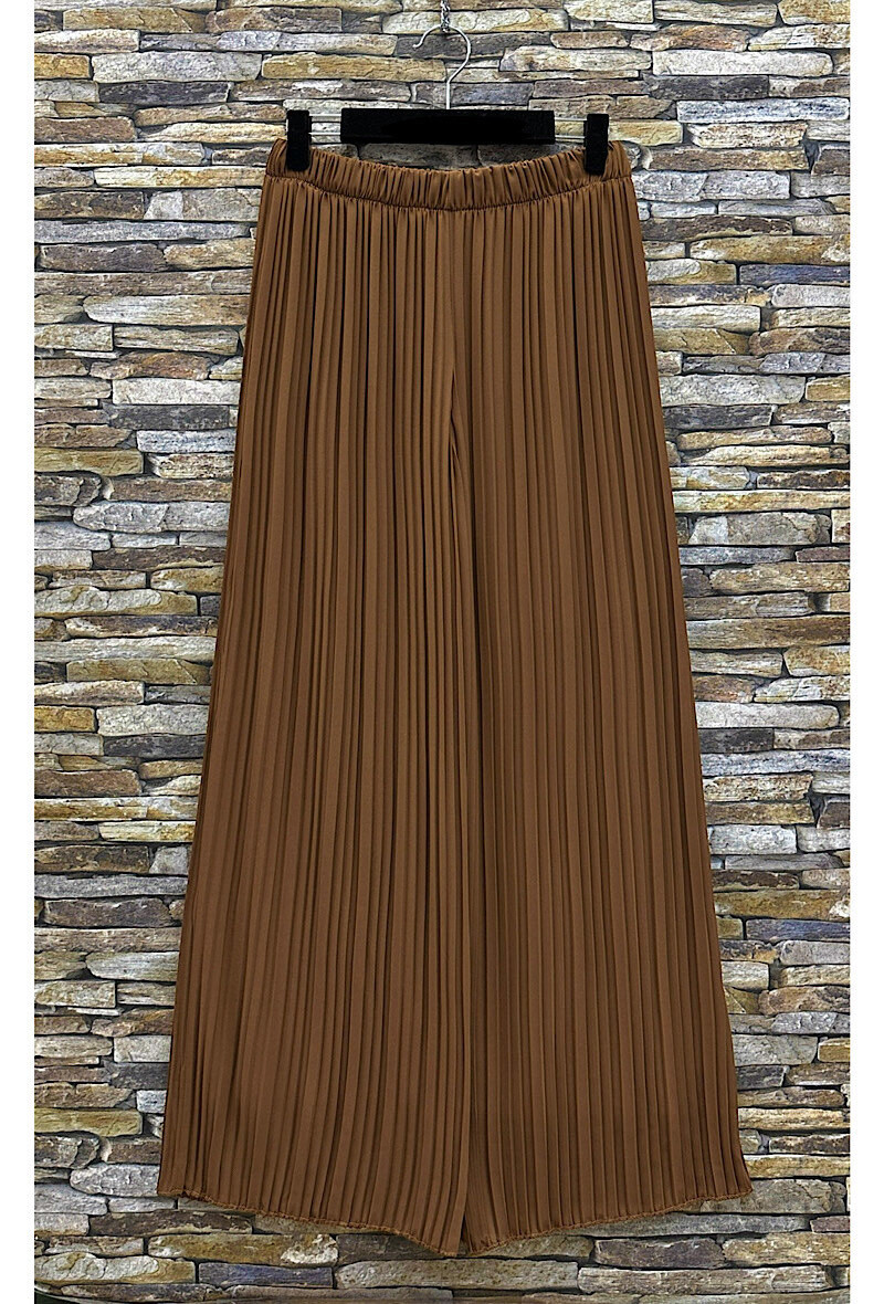 Grossiste Elle Style - Pantalon ALMA plissée très fluide, imprimé avec doublure LONGUE en viscose.
