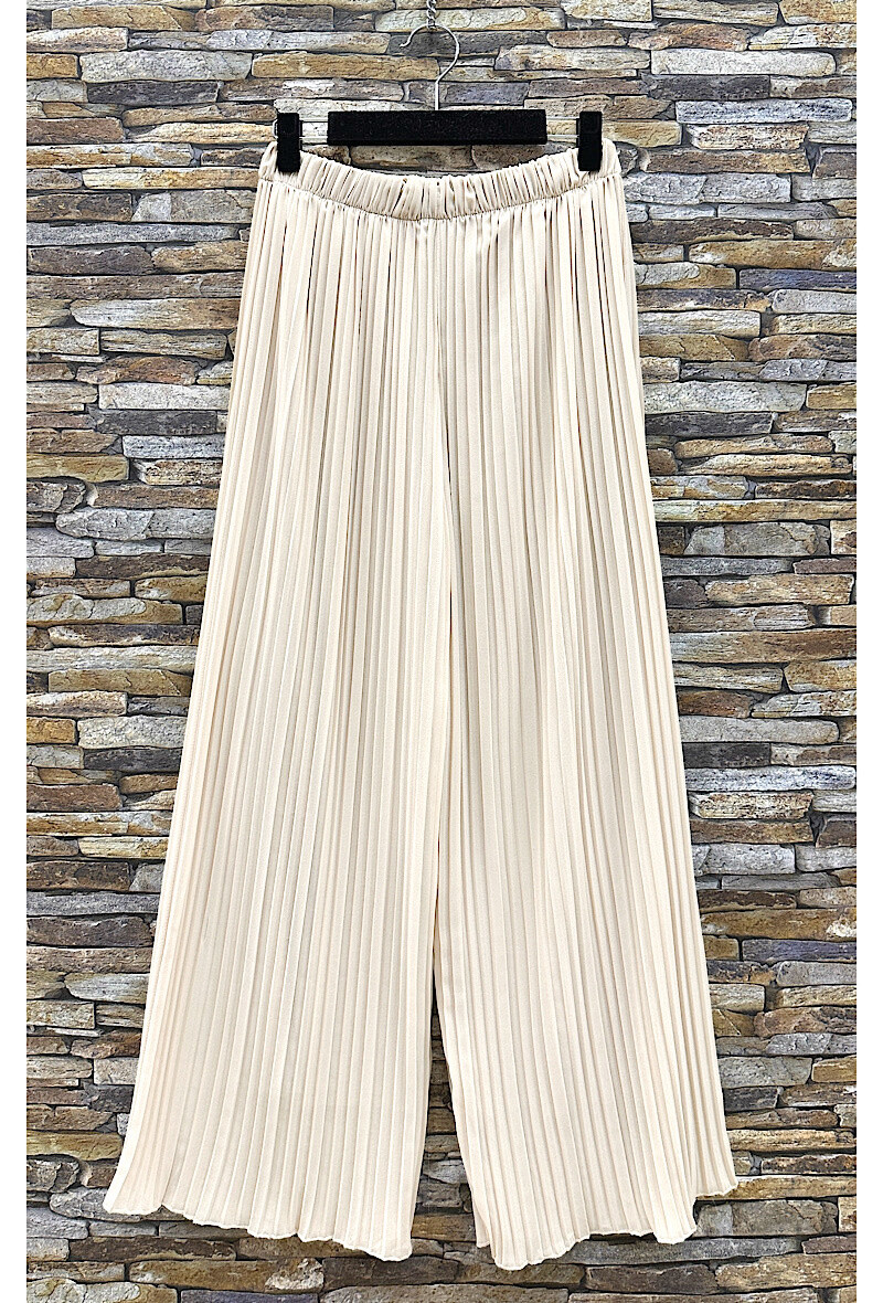 Mayorista Elle Style - Pantalón ALMA muy fluido, plisado y estampado con forro de viscosa LONGUE.