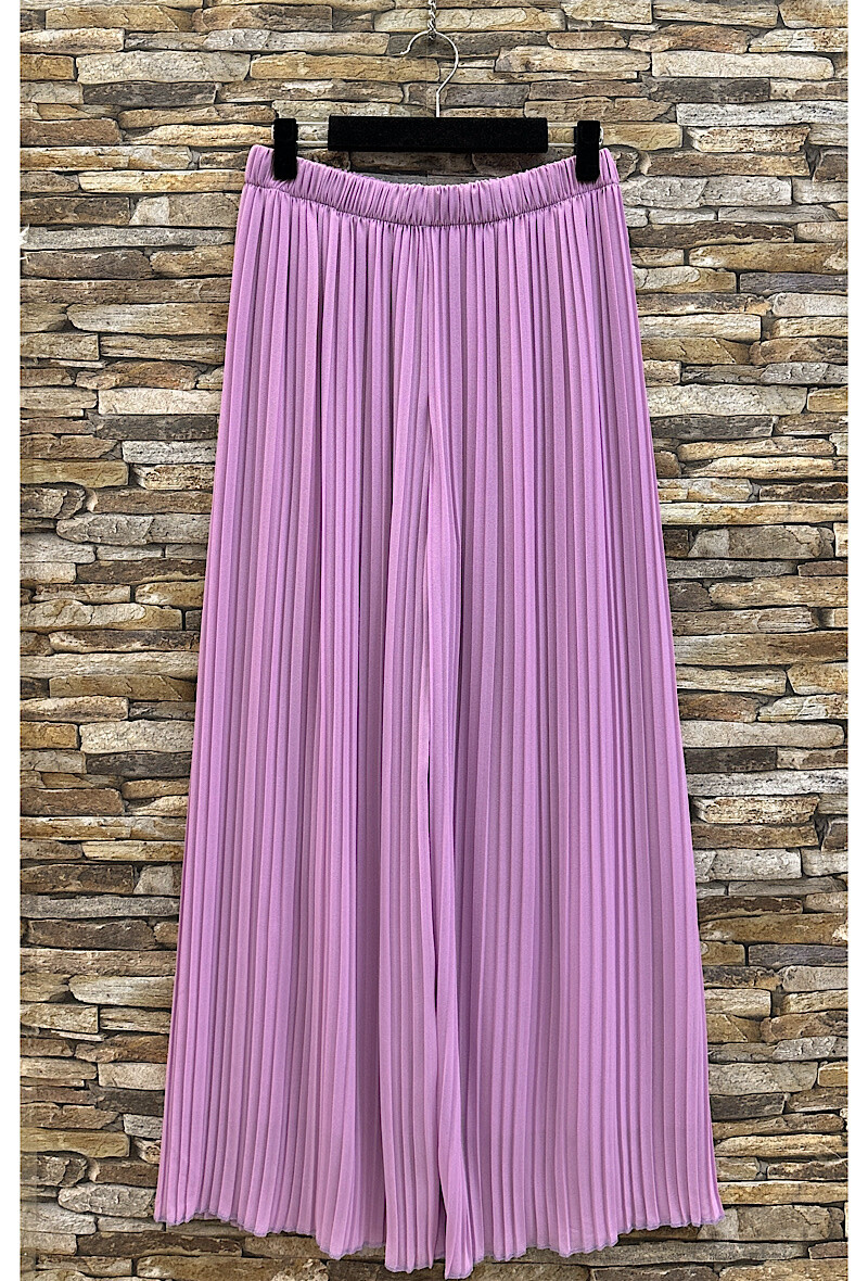 Mayorista Elle Style - Pantalón ALMA muy fluido, plisado y estampado con forro de viscosa LONGUE.