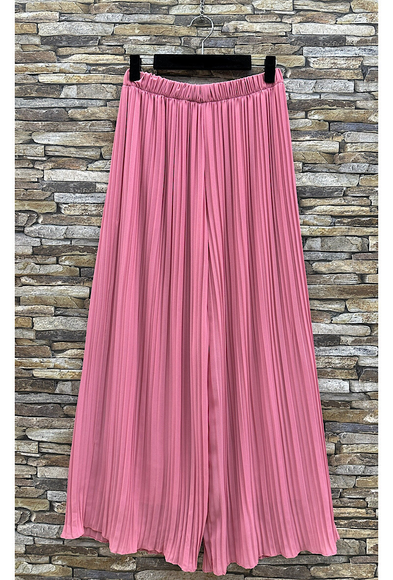 Grossiste Elle Style - Pantalon ALMA plissée très fluide, imprimé avec doublure LONGUE en viscose.