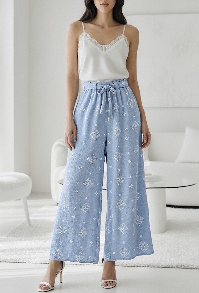 Großhändler Elle Style - CORINE weite und fließende Hose, lässig und schick mit elastischem Bund.