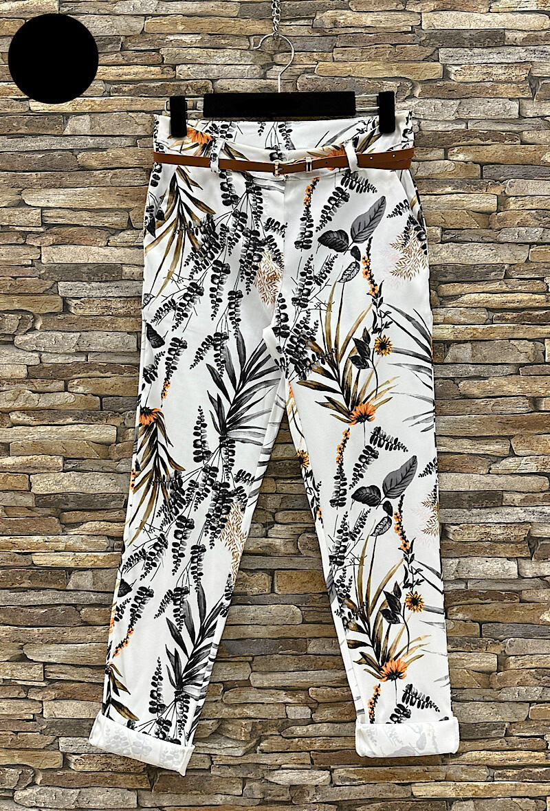 Grossiste Elle Style - Pantalon KARRA Chic Taille Haute à motif avec poches et ceinture