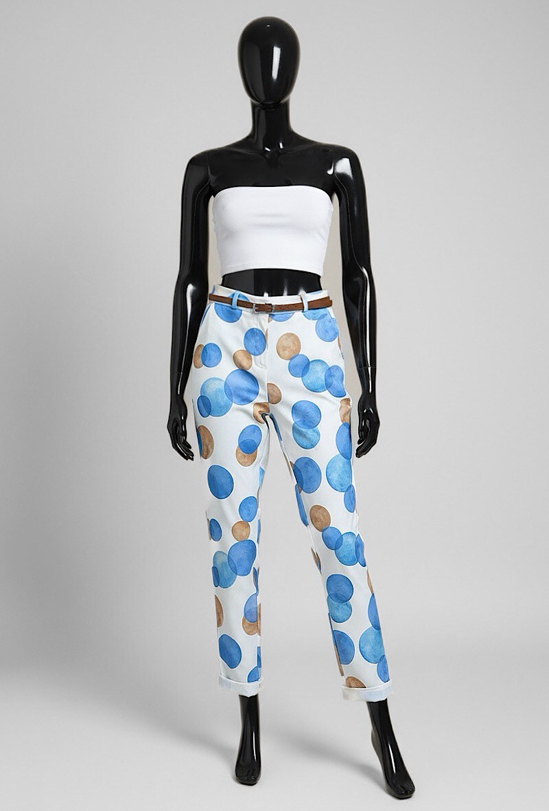 Mayorista Elle Style - Pantalón KARRA Chic de Tiro Alto con Estampado, Bolsillos y Cinturón
