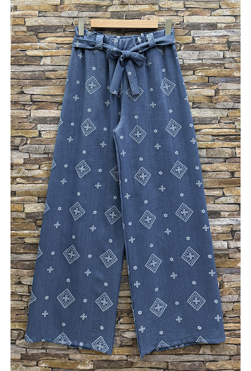 Grossista Elle Style - Pantaloni CORINE ampi e fluidi, casual e chic con elastico in vita.
