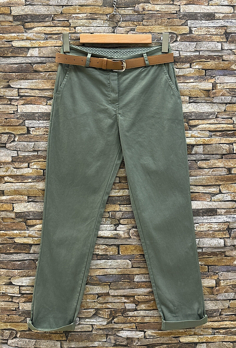 Wholesaler Elle Style - RICHARD cotton pants with pockets and belt