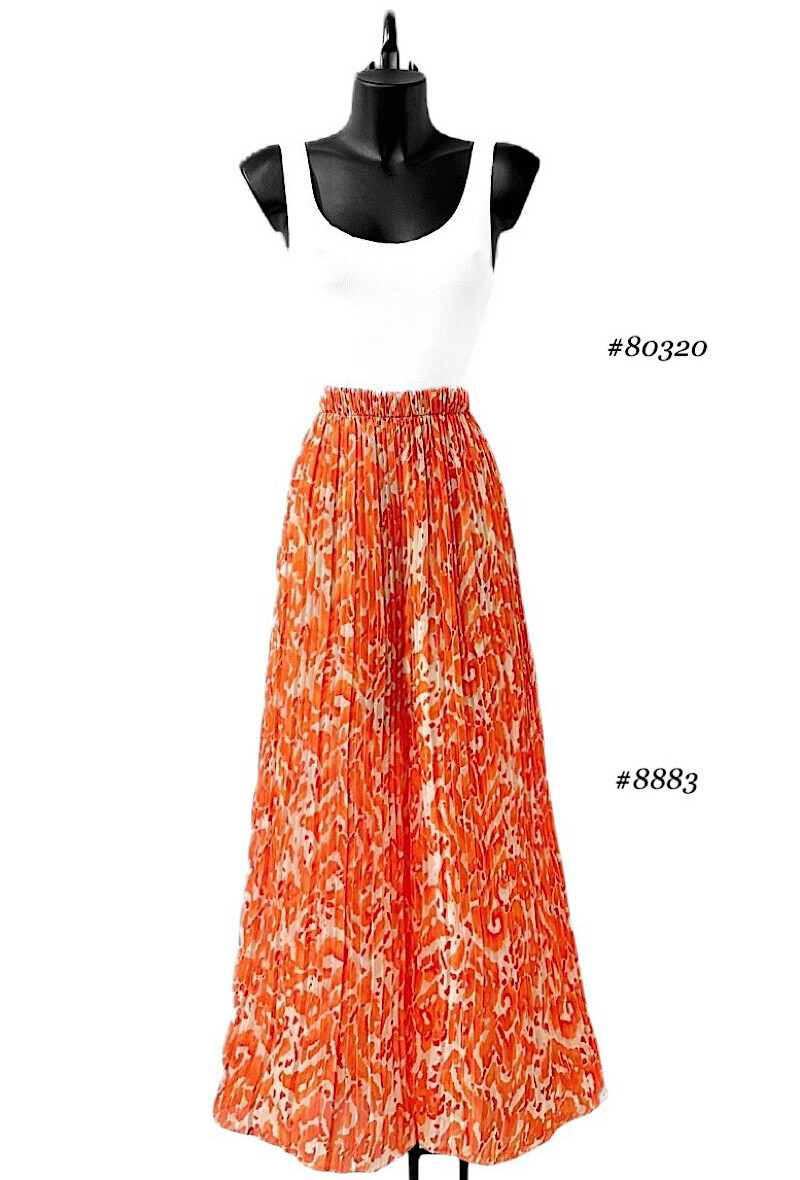 Wholesaler Elle Style - Very fluid pleated ALMA pants, printed with viscose lining.
