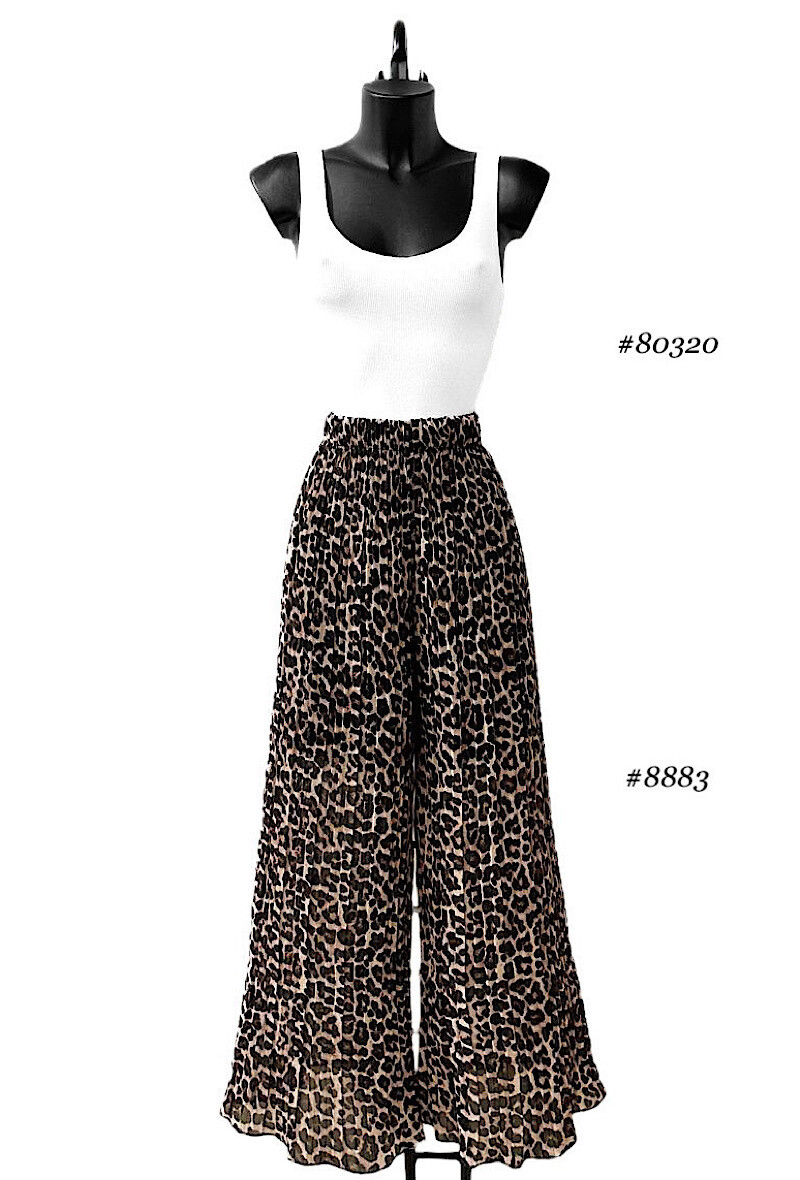 Grossiste Elle Style - Pantalon ALMA plissée très fluide, imprimé avec doublure en viscose.