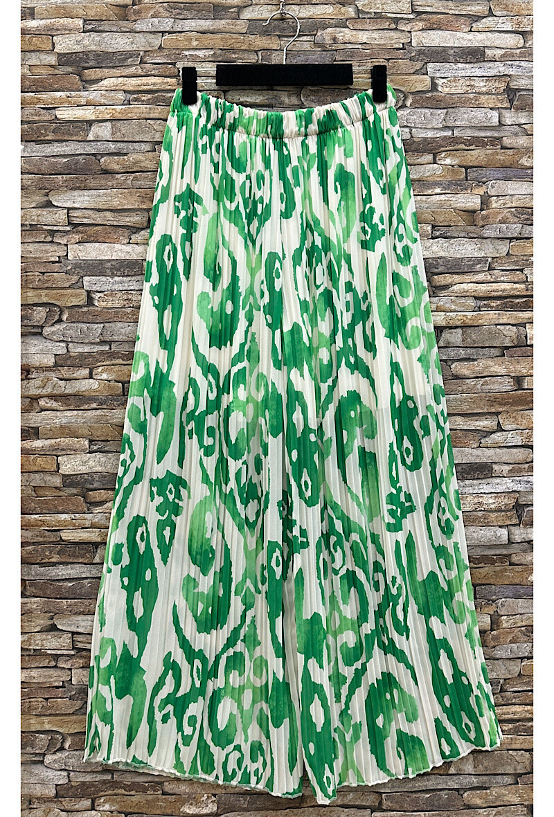 Mayorista Elle Style - Pantalón ALMA muy fluido, plisado y estampado con forro de viscosa.