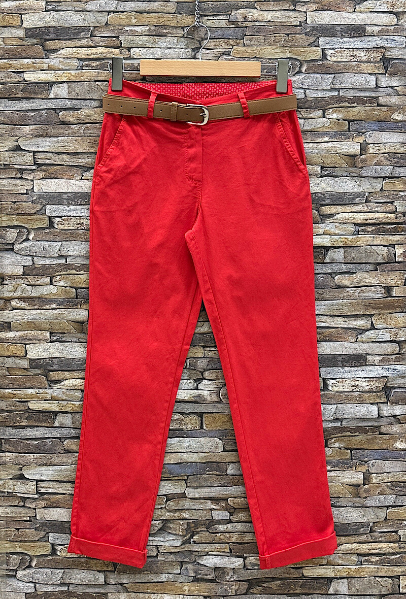 Wholesaler Elle Style - RICHARD cotton pants with pockets and belt