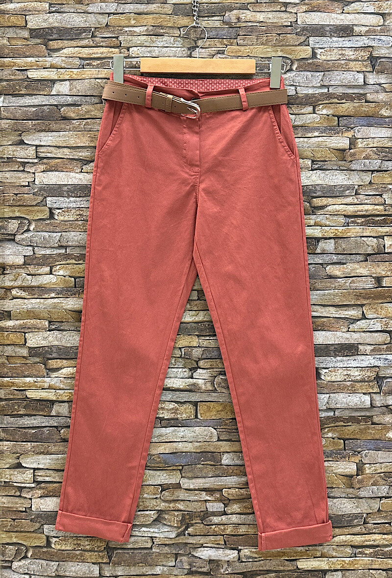 Wholesaler Elle Style - RICHARD cotton pants with pockets and belt